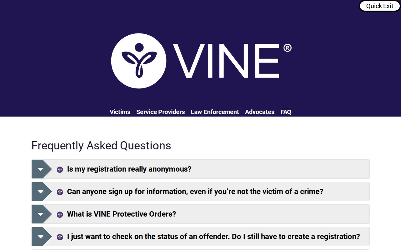 Virginia VINE coverage for Charlotte County jail release notifications